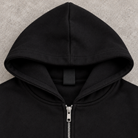 Sweat-shirt à capuche zippé personnalisé OEM ODM brodé, coupe ample, en coton épais, avec appliqué, pour homme, style streetwear de luxe