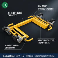 Chariot de déplacement de véhicule manuel robuste de 1 tonne pour véhicules électriques, vérin de positionnement certifié CE pour réparation automobile