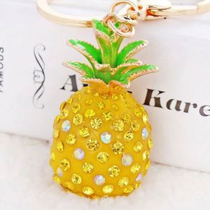 Llavero de Metal con Forma de Piña 3D, Creativo, Lindo, Moderno, con Diamantes de Imitación, para Mujer, Regalo para Parejas - Product Image 1