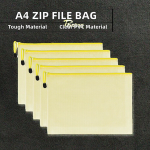 Nhà Máy Trực Tiếp A4 Trong Suốt PVC Lưới Dây Kéo Tập Tin Túi Bán Buôn Biểu Tượng Tùy Chỉnh Tài Liệu Không Thấm Nước Thư Mục Cho Văn Phòng Trường - Product Image 2