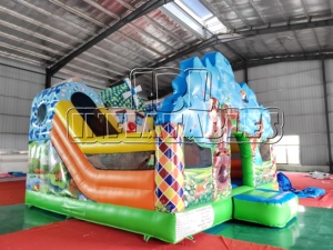 Structure gonflable combinée toboggan et château à rebondir sur le thème du forêt magique, certifiée CE, en PVC, équipement de terrain de jeu pour enfants, idéale pour la <span class=keywords><strong>location</strong></span> commerciale - Product Image 3