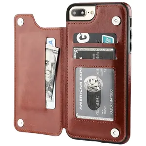 Lüks Slim Fit Premium deri telefon iPhone için kılıf 15 iPhone 14 pro max 13 11 12 Pro XS 78 artı cüzdan kart tutucu yuvaları kılıf