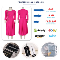 Robes d'église de haute qualité S10701 pour femmes, décontractées, à manches 3/4, col rond, perlées, plissées, élégantes, pour le bureau