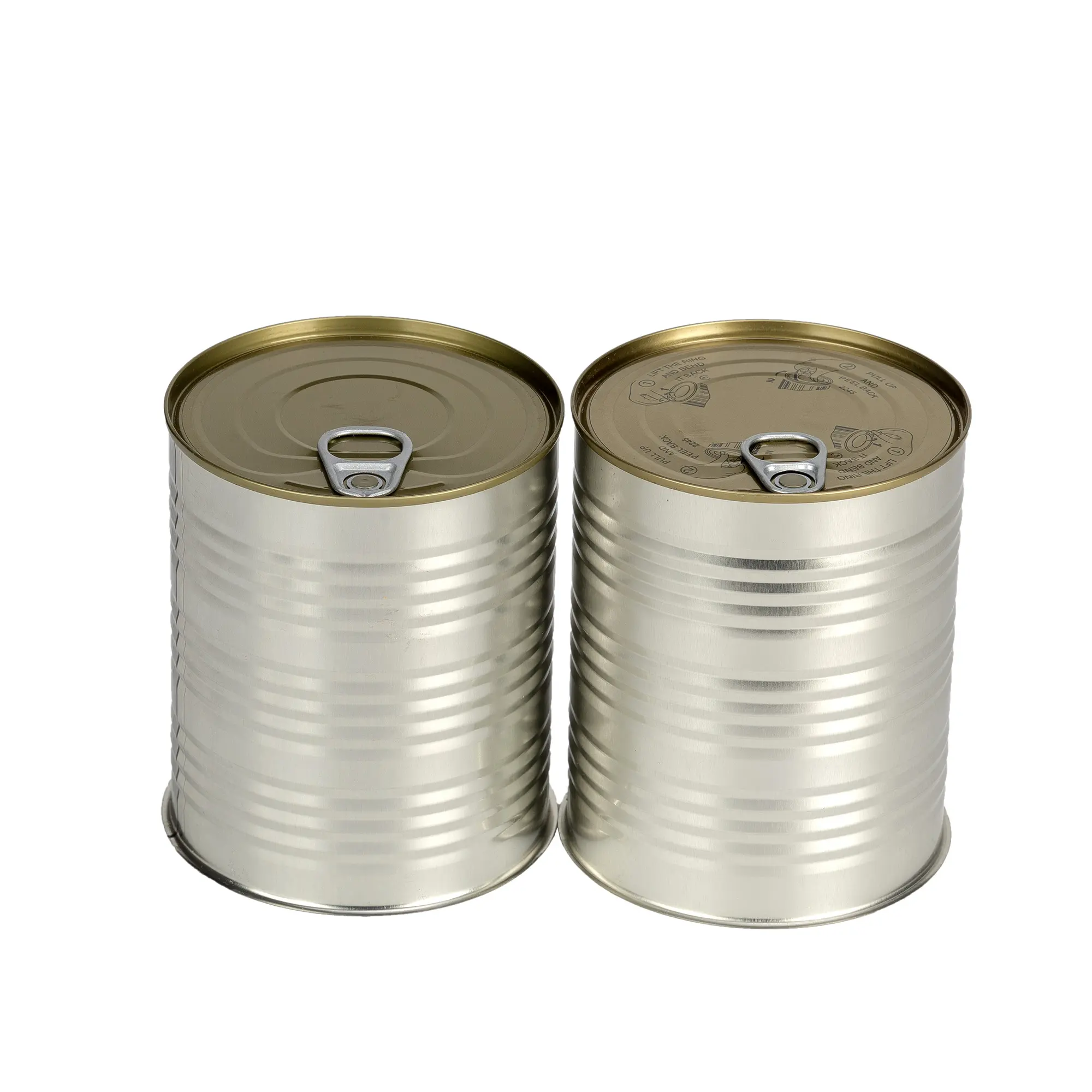 Lata de hojalata de metal de grado alimenticio, lata de lata vacía con tapa de fácil apertura para embalaje de alimentos enlatados
