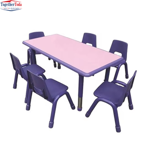 Meubles de maternelle sûrs et confortables, table et chaises en plastique colorées et attrayantes pour les espaces d'apprentissage précoce - Product Image 5