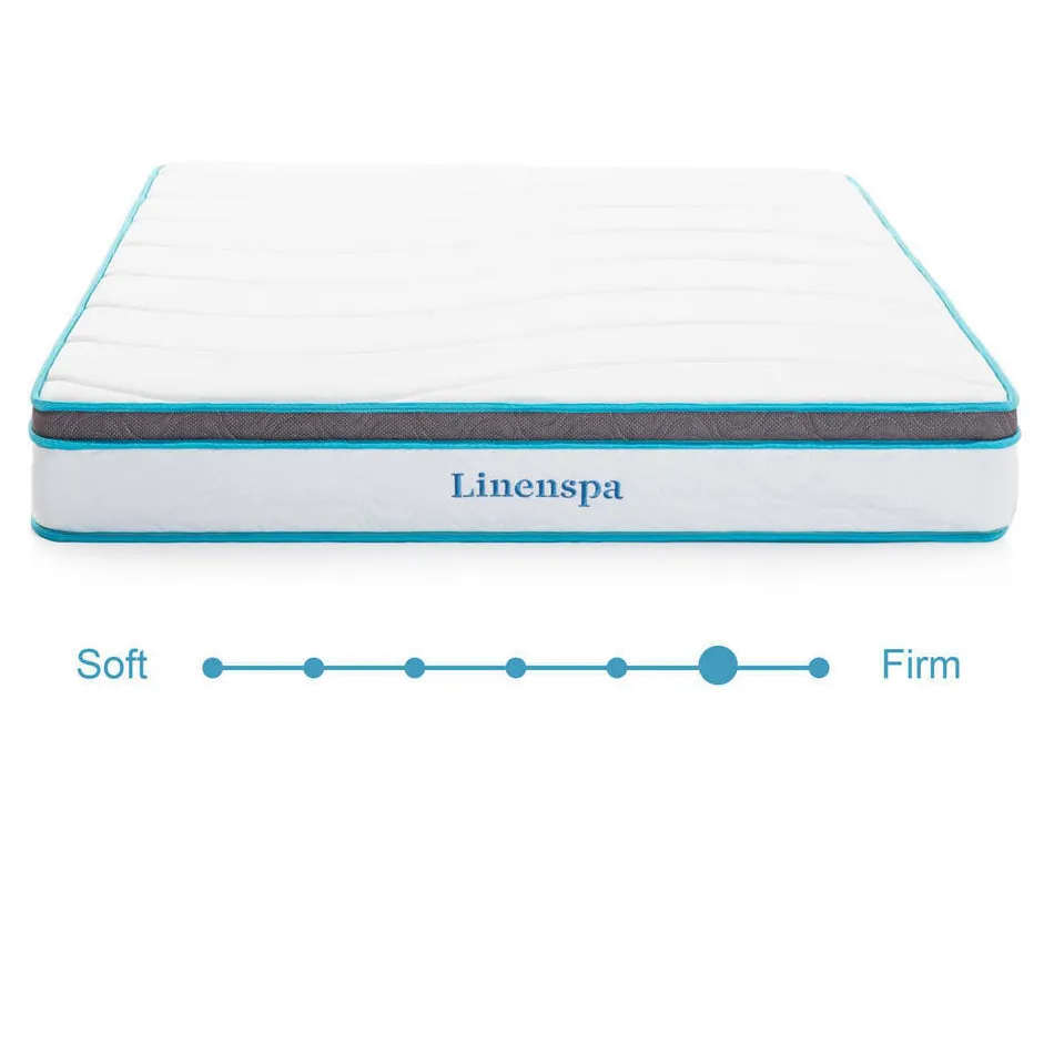 Linenspa Memory Foam Bonnell coil Mattress Bed Soft Cover Cotton Oem Spring China Item Fabric Furniture Bedroom Pcs Solid Color