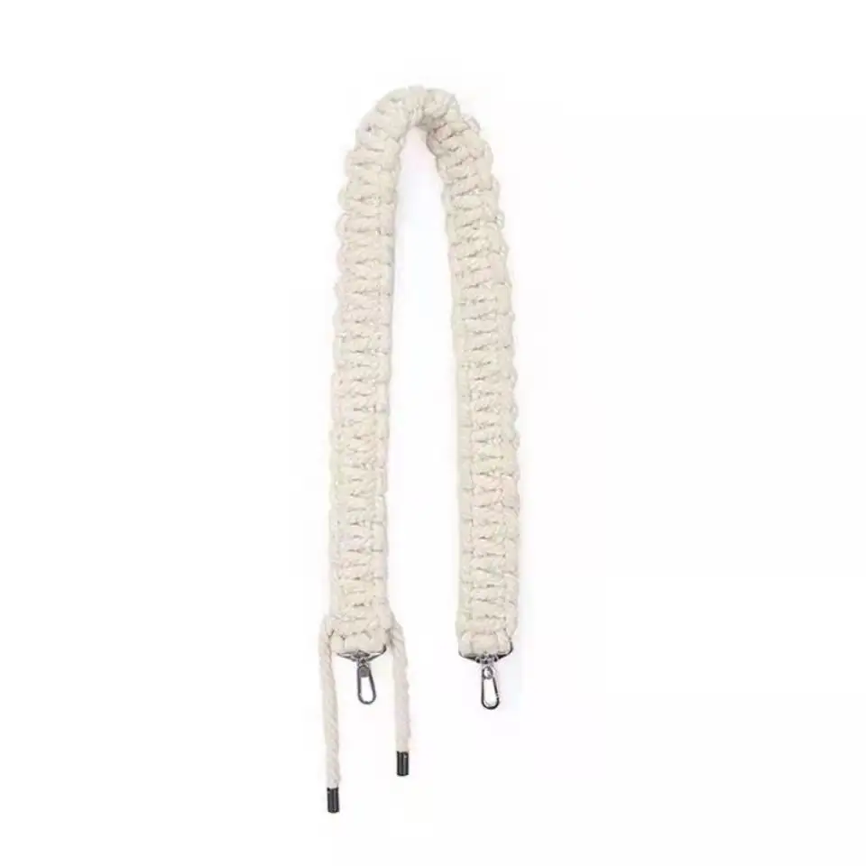 Плетеный ремень на плечо, сумка из пеньковой веревки, с цепочкой, с плетеным ремешком, съемный мессенджер для брюк, цепочка для сумок