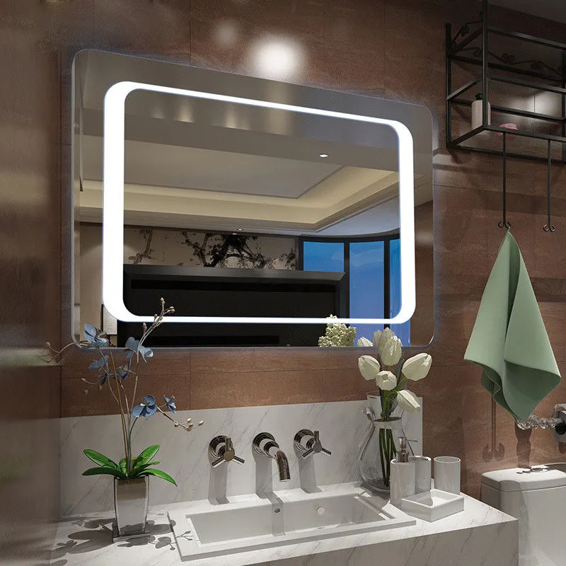Venta al por mayor de vidrio de función completa espejo LED baño espejo inteligente