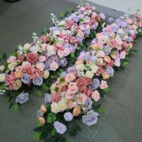 Luxuriöse 2M Rosen-Seidenblumenreihe als Tischdekoration, Hochzeits-Hintergrund, Bogen und Event-Bühnendekoration