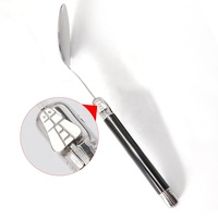 Cuillères de Table de Restaurant, 6 pièces, noir, en acier inoxydable, argenterie, ustensiles de cuisine, cuillère de Table occidentale de 8.5 pouces