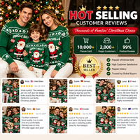 Pulls de Noël assortis pour la famille, en stock et à prix réduit |   Vêtements en tricot pour les vacances parent-enfant |   Pull de Noël Père Noël en gros