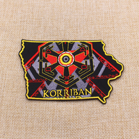 Patch brodé thermocollant personnalisé en point de croix monochrome noir, en toile écologique, taille et couleur personnalisables pour chapeaux