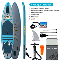 Planche à pagaie gonflable Executive Touring de 11' (33 pouces de large), bleu graphite élégant, épaisseur 6 pouces, pour les aventures sur le lac et le littoral