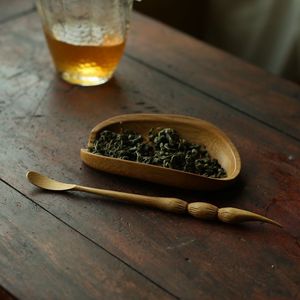 Cuchara de té de raíz de loto de bambú tallada a mano, juego de té de dos piezas, accesorios de utensilios de té de bambú para Kung Fu, para la ceremonia del té - Product Image 2