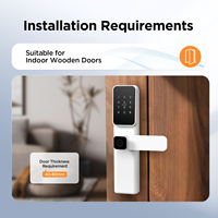 Serrure de porte intelligente FILTA Tuya App, poignée de porte biométrique à empreintes digitales, version numérique sans clé pour portes en bois