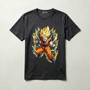 เสื้อยืดเจอร์ซีย์ผู้ชายสไตล์วินเทจลายการ์ตูน คอกลม แขนครึ่งตัว ผ้า 220 กรัม สวมใส่สบายๆ ในฤดูร้อน - Product Image 1
