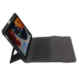 Touch-Tastaturhülle mit Trackpad für iPad Mini 6 6. 2021 8,3 Zoll RGB hintergrundbeleuchtung Bleistift-Schlitz Ledertastenbinder Tastaturhülle