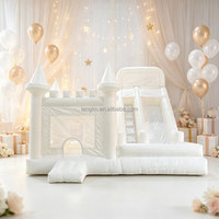 Château gonflable double toboggan blanc pour mariage, château sauteur en PVC, château gonflable blanc pour adultes