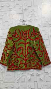 Chaqueta de terciopelo Suzani larga estilo vintage, elegante y casual para mujer, abrigo de invierno bordado a mano, cárdigan acogedor, vestido playero. - Product Image 5