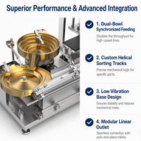 Système d'alimentation professionnel à double cuve pour petits composants et électronique, trieuse vibratoire haute vitesse pour ligne de production OEM