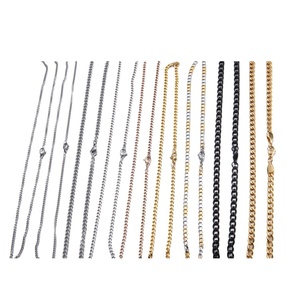 Collier multi-chaînes élégant 2023 en acier inoxydable plaqué or 18 carats avec chaîne gourmette cubaine en acier inoxydable plaqué or 14 carats - Product Image 1