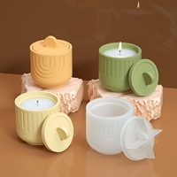 Moule en silicone pour pot à bougie en forme de U, moule en plâtre, moule pour boîte de rangement en ciment, moules pour contenants en béton pour la fabrication de bougies