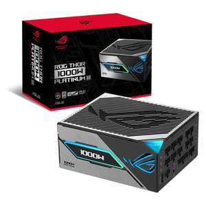 พาวเวอร์ซัพพลาย ROG Thor 1000W <span class=keywords><strong>Platinum</strong></span> III 80+GOLD PSU 1000W RGB สำหรับเล่นเกมบนเดสก์ท็อป พร้อมคุณสมบัติใหม่ - Product Image 1