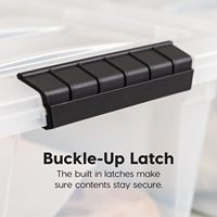 Conteneurs de rangement empilables transparents avec loquets de sécurité, poignée de traction robuste, sans BPA, lot de 6 bacs de rangement en plastique empilables de 72 Qt avec couvercles