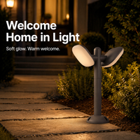 Lampe de jardin LED moderne à double tête, étanche IP65, en aluminium, décorative, pour l'extérieur, pelouse, patio, éclairage paysager