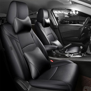 Sunnuo เบาะหนังแท้สำหรับรถยนต์, อุปกรณ์ป้องกันเบาะรถกันน้ำพร้อมหมอนรองนั่งสำหรับ <span class=keywords><strong>MAZDA</strong></span> <span class=keywords><strong>3</strong></span> <span class=keywords><strong>2014</strong></span>-2024 - Product Image 2