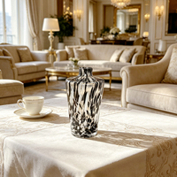 Bouteille diffuseur d'huiles essentielles en verre soufflé à la main, motif écaille de tortue, cylindrique, vide, pour parfum d'ambiance, avec bouchon couronne - Meilleures ventes