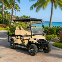 Voiture de golf électrique tout-terrain de luxe 4 places 72V au lithium, avec bande LED personnalisable et toit étoilé, véhicule d'aventure