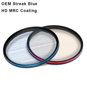 OEM 사용자 정의 37-82mm 줄무늬 블루 필터 카메라 응용 프로그램 용 아나모픽 시네마틱 렌즈 플레어 유리 - Product Image 1