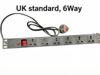 Vente Flash - PDU en plastique 1U - Prise universelle 6 voies, prise standard UK/EU/US avec câble de 1,5 m en stock.
