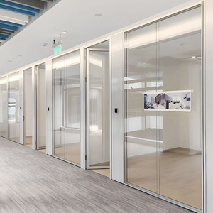 Trung Quốc Phổ Biến Nhất Sang Trọng Showroom Nhôm Khung Kính Trắng Tường Phân Vùng Văn Phòng Phân Vùng Kính Cho Phòng - Product Image 2