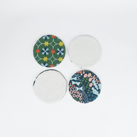 Sous-verres en tissu brodé, design floral géométrique personnalisé, sous-verres en tissu multicolores pour la décoration de table
