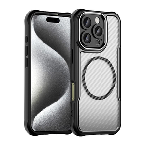 เคสโทรศัพท์แม่เหล็กคาร์บอนไฟเบอร์สำหรับ iPhone 17 Air 17 16 15 14 13 <span class=keywords><strong>Pro</strong></span> Max TPU+PC แข็งแรง ทนทานต่อแรงกระแทก - Product Image 2