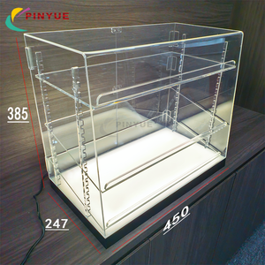 Boîtes de présentation de pâtisserie rotatives en acrylique transparent avec base LED, 3 niveaux réglables, montage facile, support en acrylique pour <span class=keywords><strong>boulangerie</strong></span> - Product Image 3
