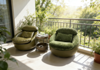 Fauteuil sectionnel contemporain à dossier haut et accoudoirs en forme d'aile, en tissu PU, design moderne pour bureau à domicile, avec rembourrage en mousse