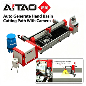 เครื่องตัดหิน CNC 5 แกน AC แบบอัตโนมัติ สร้างเส้นตัดอ่างล้างหน้าด้วยกล้อง สำหรับคอนกรีต ขอบทาง กระเบื้อง หินเผา และหินอ่อน - Product Image 2