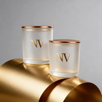 Vases à bougies en verre personnalisés de 7,44 oz, 10,65 oz et 14,20 oz avec couvercles en bois pour bougies parfumées de luxe en gros