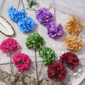 Bouquet d'hortensias artificiels Yixuan, fleurs en soie réalistes, décoration de mariage, arrangement floral - Product Image 1