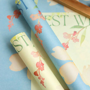 Papel de Regalo Floral Impermeable de Glassine con Impresión de Deseos, 30*50cm/pcs, Marca SEEWIN, Logotipo Personalizado para Floristerías - Product Image 3