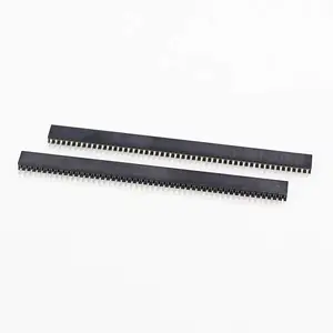 Custom spacing 1.27mm Height 2.1mm 3.4mm 4.4mm positions 2p~50pin 180 degrees single row female header connector for pcb board