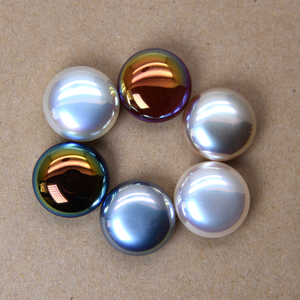 Perles synthétiques ABS blanches en forme de cabochon à dos plat, perles plates à dos plat, perles en vrac pour la décoration DIY, vente en gros, demi-perles rondes - Product Image 1