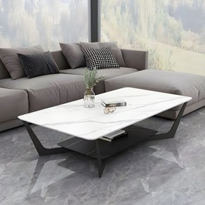 <span class=keywords><strong>Table</strong></span> <span class=keywords><strong>basse</strong></span> moderne à plateau en marbre, hauteur réglable, double niveau, pour salon, meubles de maison - Product Image 4