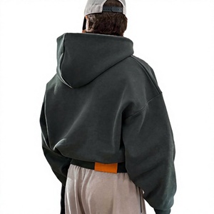 Sudadera con Capucha para Hombre, Oversize, Corta, Estampada, de Felpa Francesa, Algodón, Transpirable, Manga Regular, para Otoño - Product Image 2