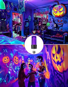 120V 220V E26 <span class=keywords><strong>E27</strong></span> UVA 395-400nm que brillan en la oscuridad para pintura corporal fiesta cartel fluorescente LED bombilla negra <span class=keywords><strong>15W</strong></span> - Product Image 3