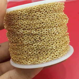 Catena <span class=keywords><strong>Piatta</strong></span> a O Lucida Placcata in <span class=keywords><strong>Oro</strong></span> Rosa 14K 18K a Lunga Durata per Creazione di Gioielli Fai-da-Te, Collane, Orecchini e Bracciali - Product Image 5