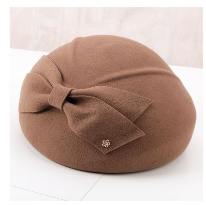 Лидер продаж, винтажная дышащая элегантная женская шерстяная фетровая шляпа Федора на весну и осень, береты с бантом